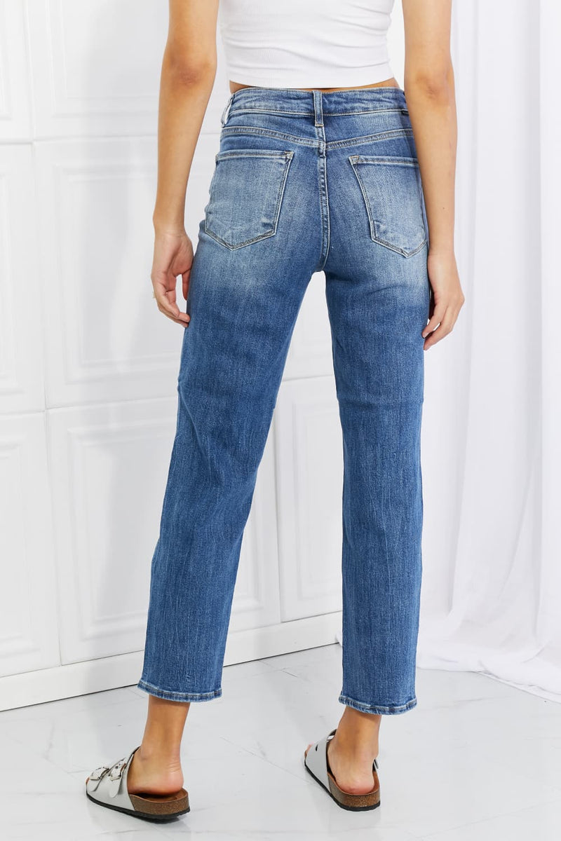 RISEN Full Size Emily High Rise Relaxed Jeans - FASHIONNOUVELLE