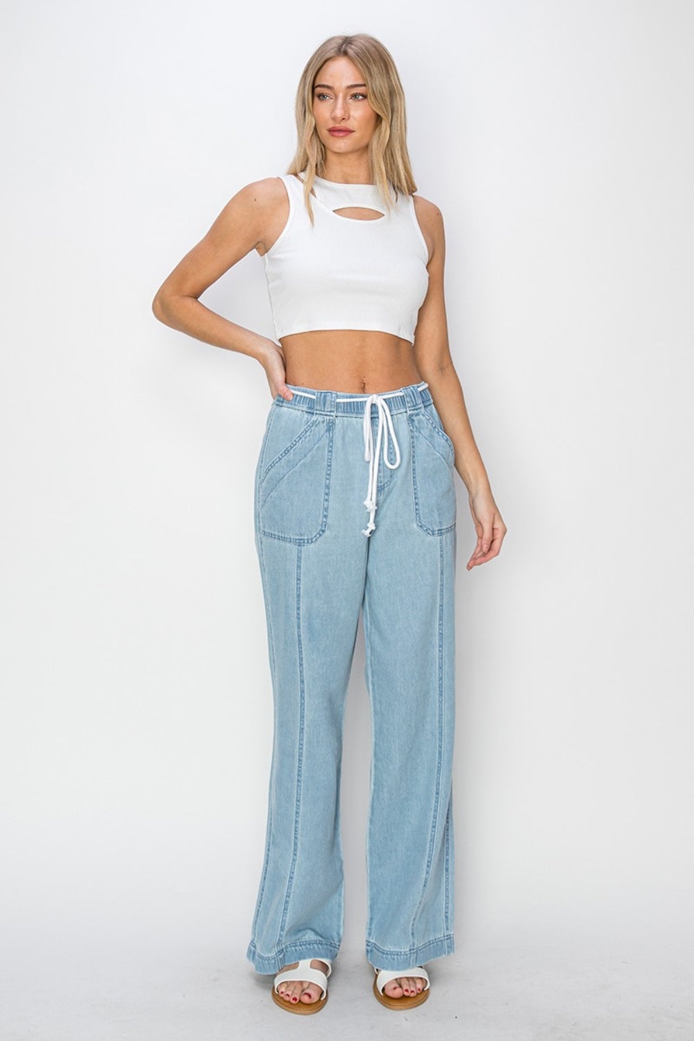 RISEN High Rise Straight Jeans - FASHIONNOUVELLE