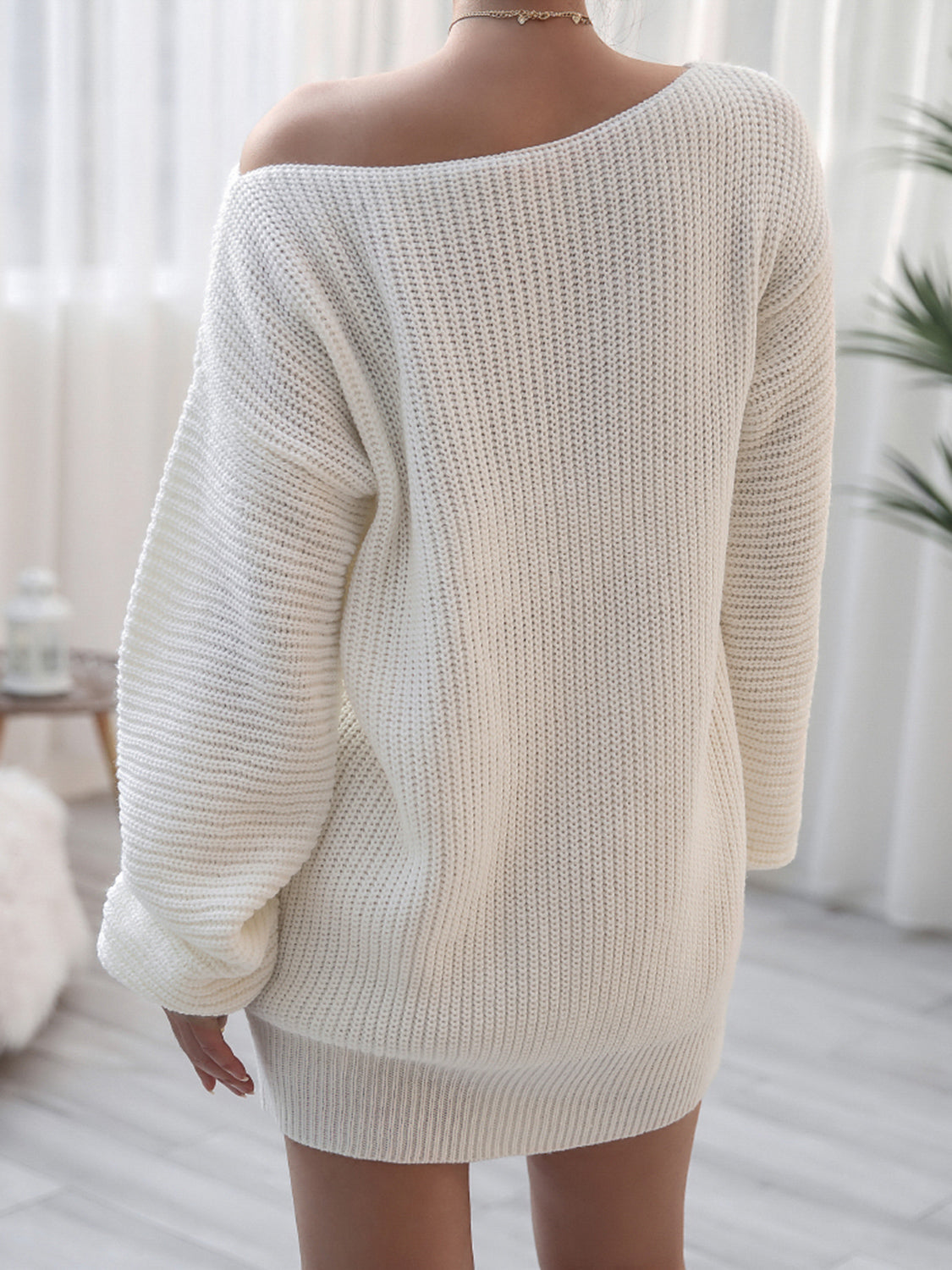 Rib-Knit Mini Sweater Dress - FASHIONNOUVELLE