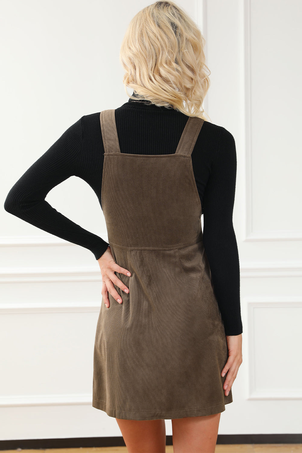 Pocketed Zip Up Wide Strap Mini Dress - FASHIONNOUVELLE