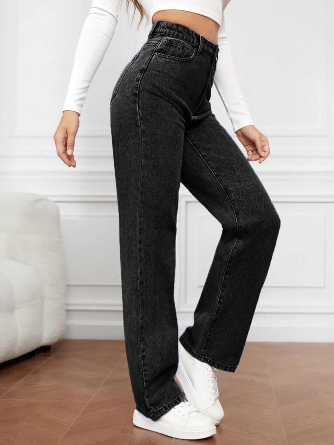 High Waist Straight Jeans - FASHIONNOUVELLE