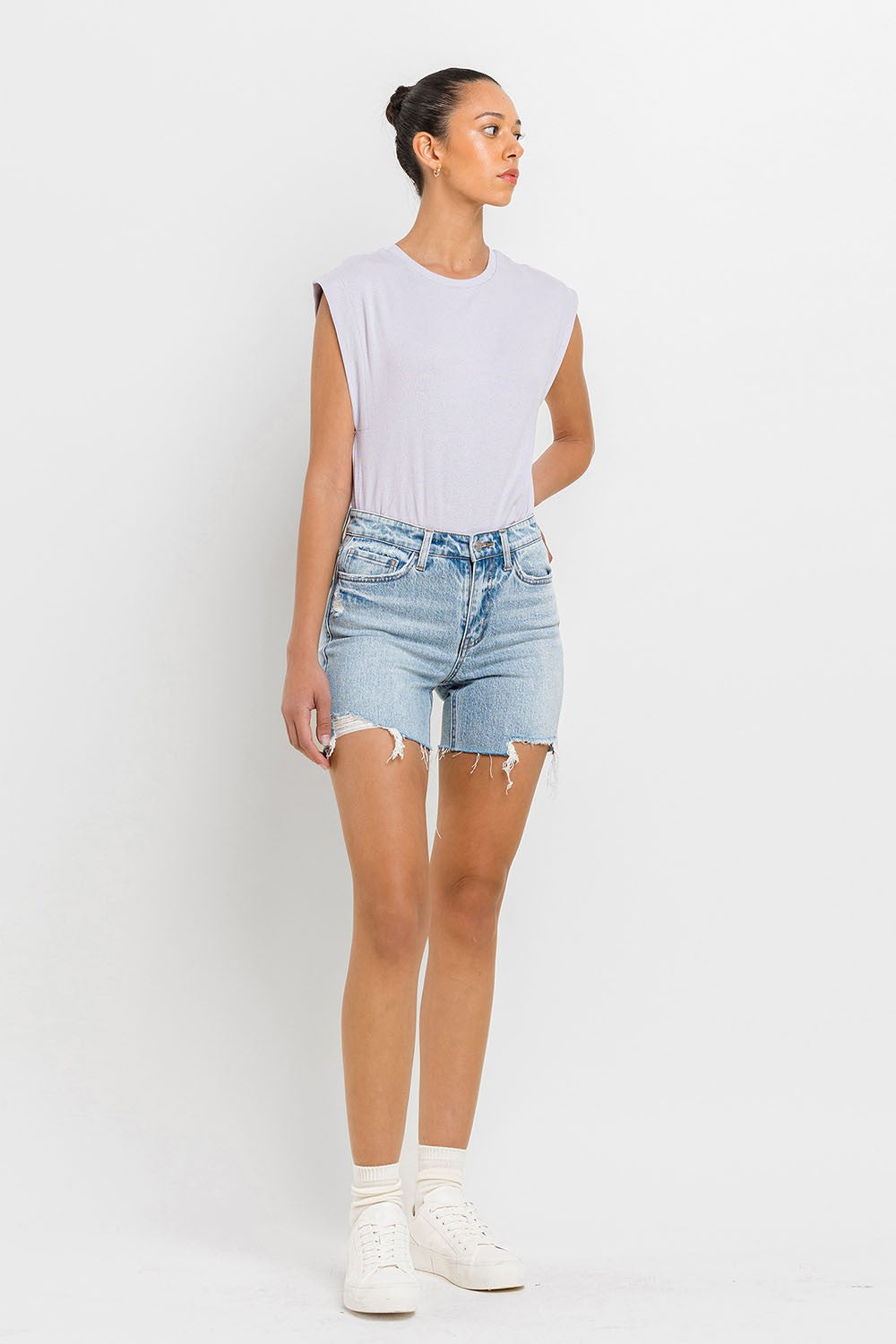 Vervet by Flying Monkey High Rise Denim Shorts - FASHIONNOUVELLE