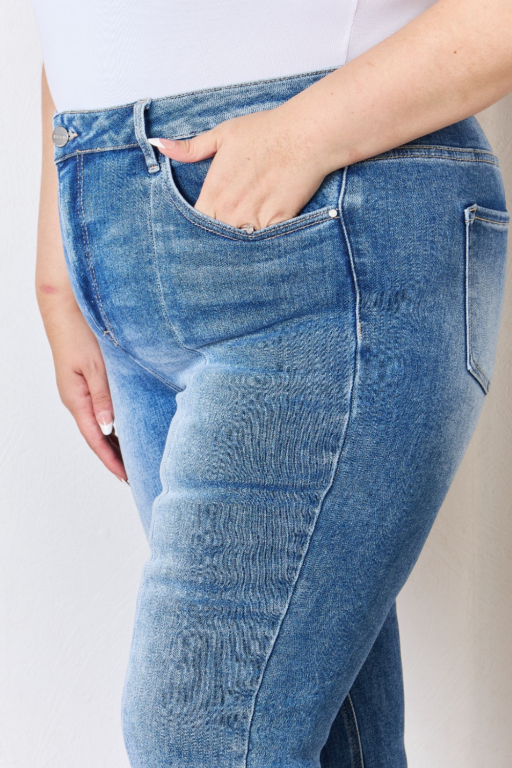 RISEN Full Size High Rise Ankle Flare Jeans - FASHIONNOUVELLE