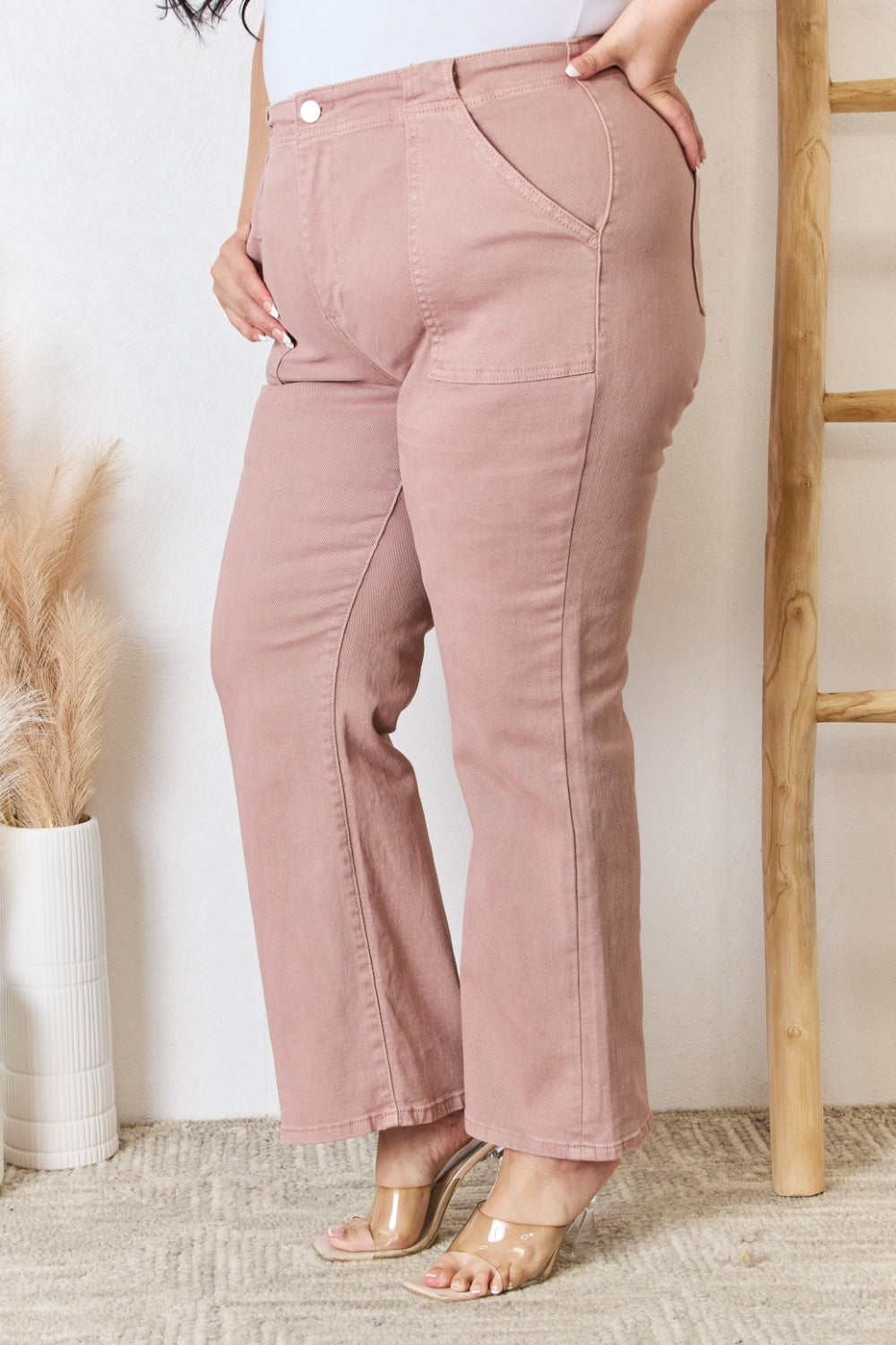 RISEN Full Size High Rise Ankle Flare Jeans - FASHIONNOUVELLE