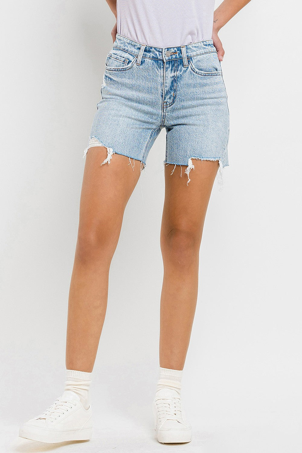 Vervet by Flying Monkey High Rise Denim Shorts - FASHIONNOUVELLE