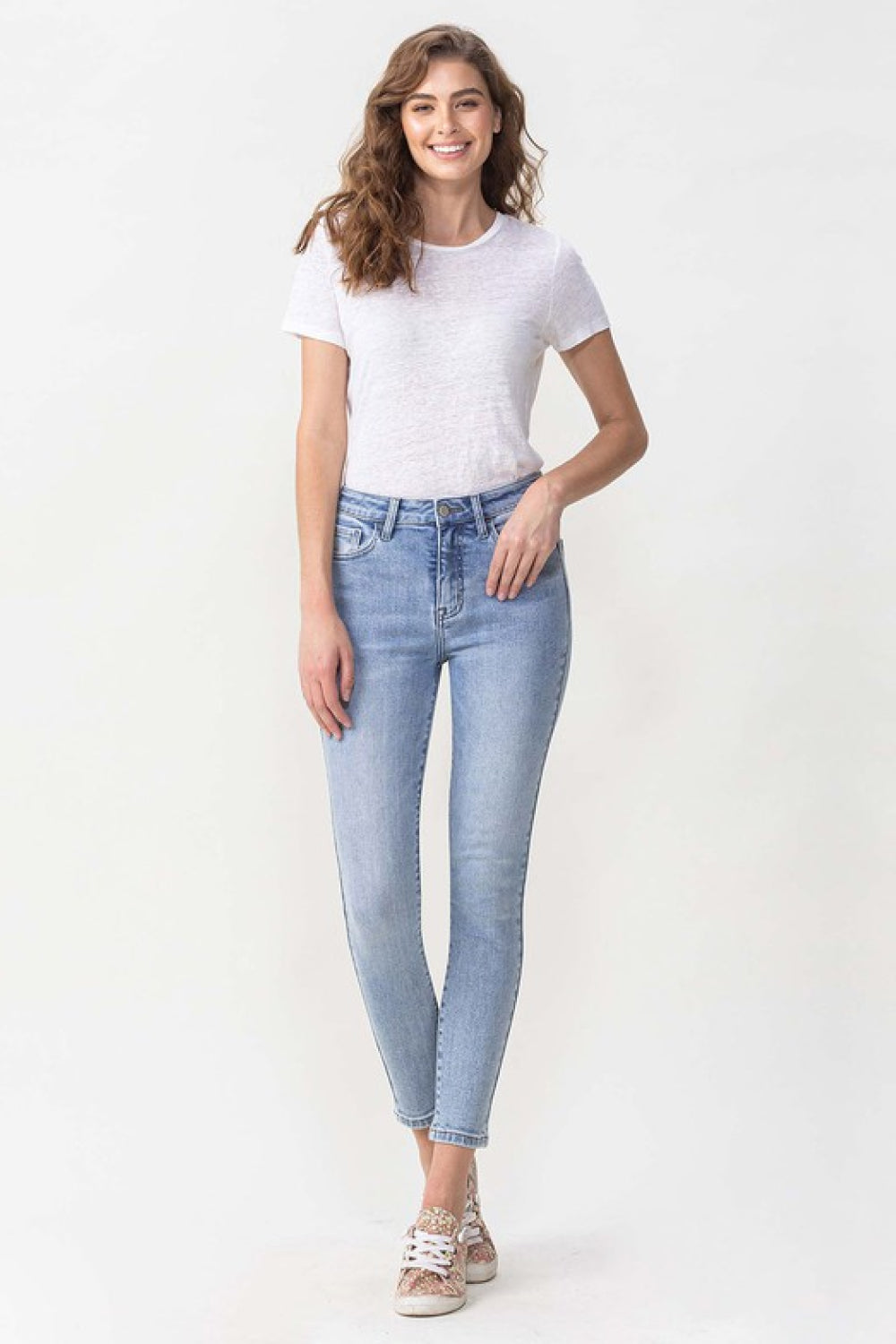 Lovervet Full Size Talia High Rise Crop Skinny Jeans - FASHIONNOUVELLE