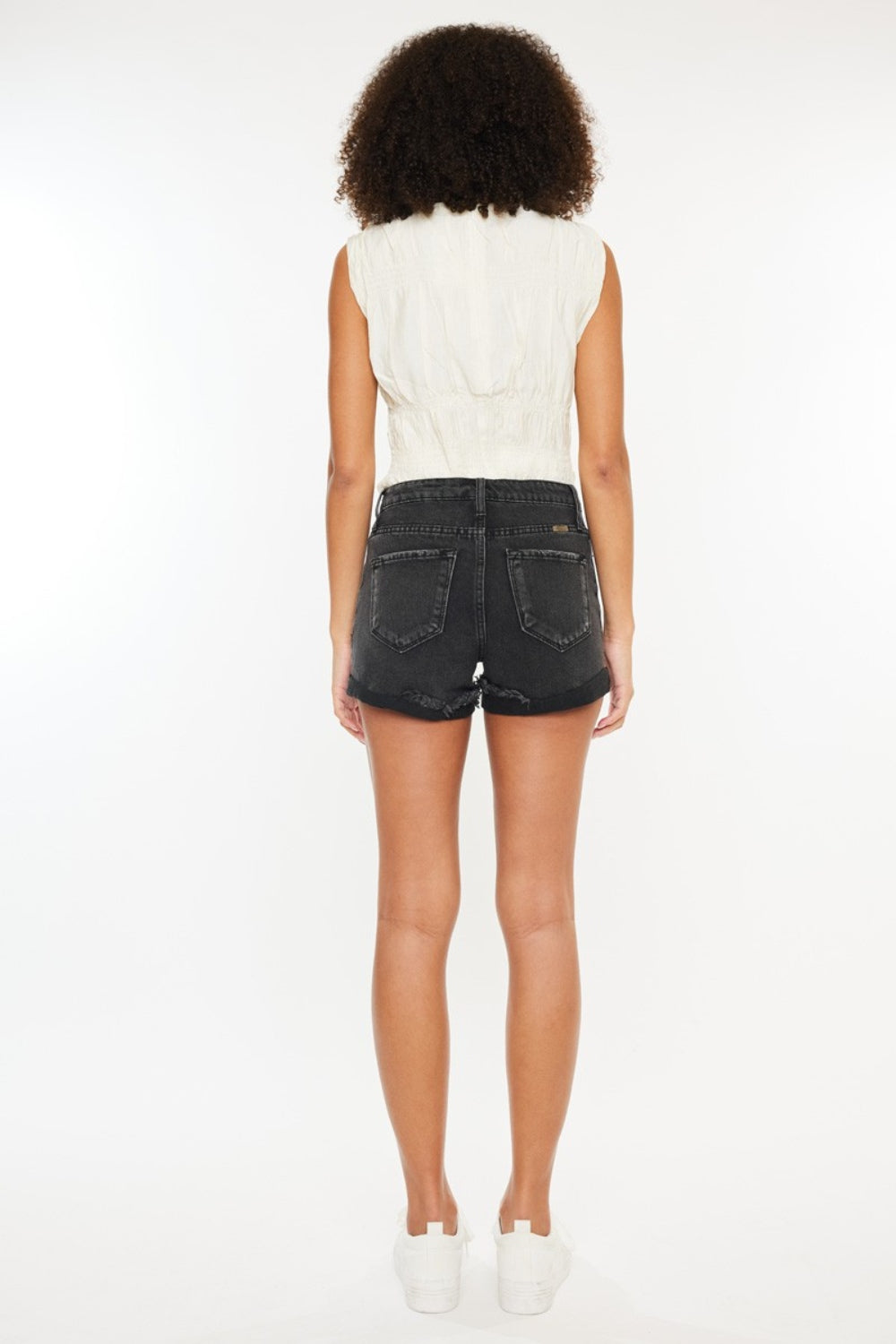 Kancan High Waist Distressed Denim Shorts - FASHIONNOUVELLE