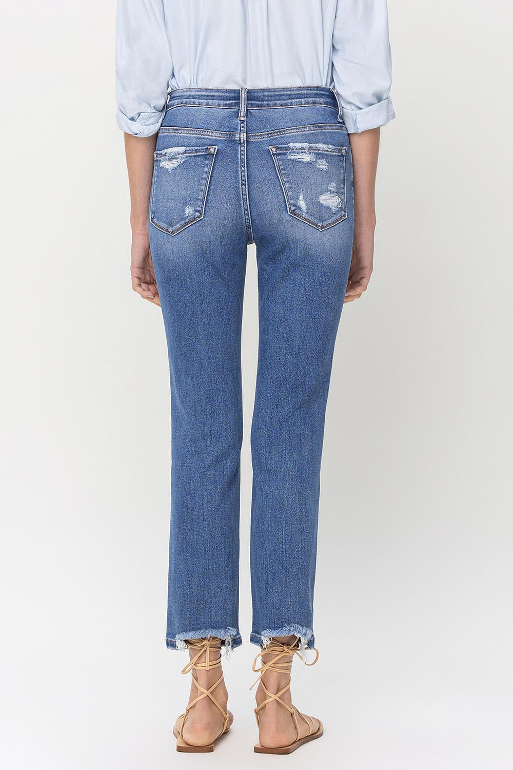 Lovervet High Rise Raw Hem Straight Jeans - FASHIONNOUVELLE