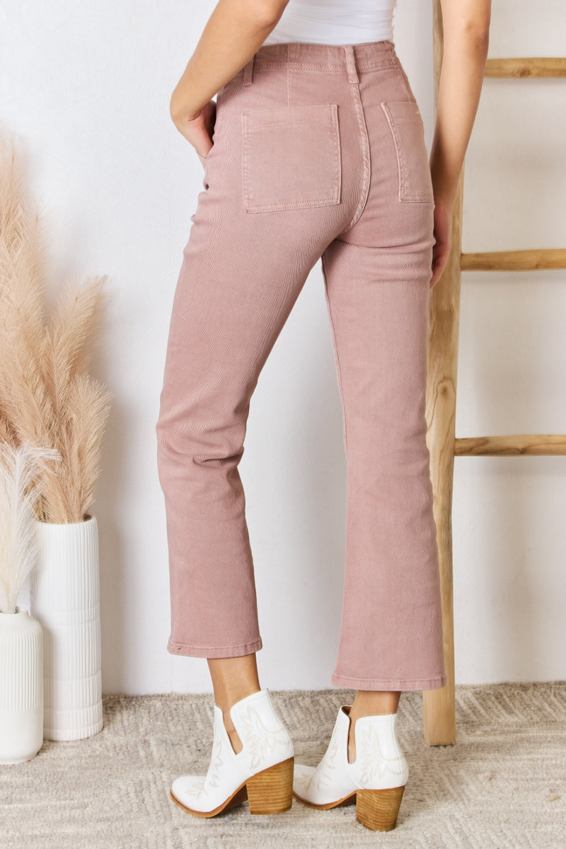 RISEN Full Size High Rise Ankle Flare Jeans - FASHIONNOUVELLE