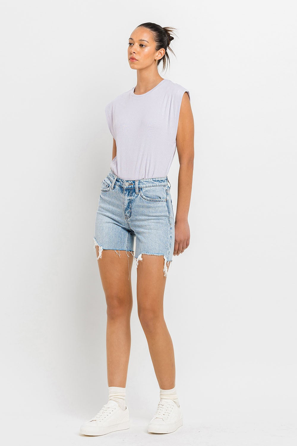 Vervet by Flying Monkey High Rise Denim Shorts - FASHIONNOUVELLE