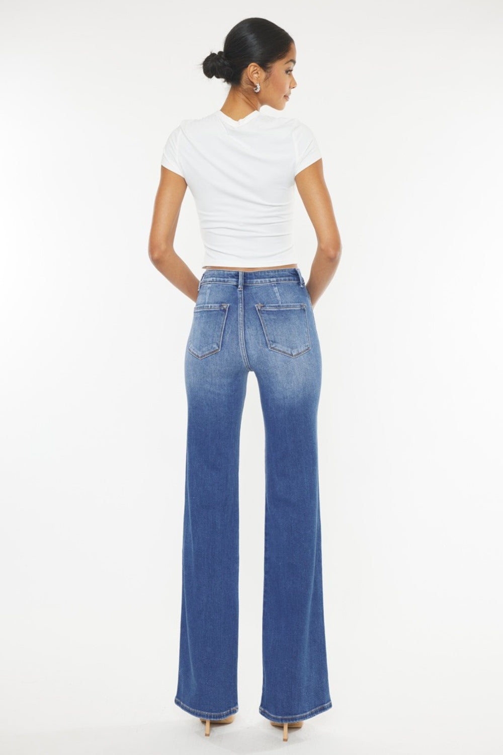 Kancan Ultra High Waist Gradient Flare Jeans - FASHIONNOUVELLE