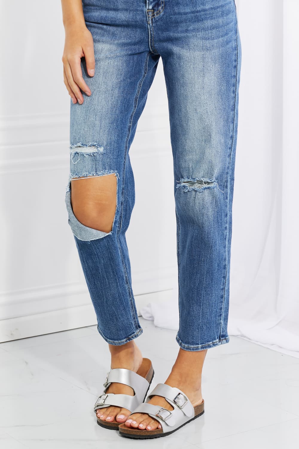 RISEN Full Size Emily High Rise Relaxed Jeans - FASHIONNOUVELLE