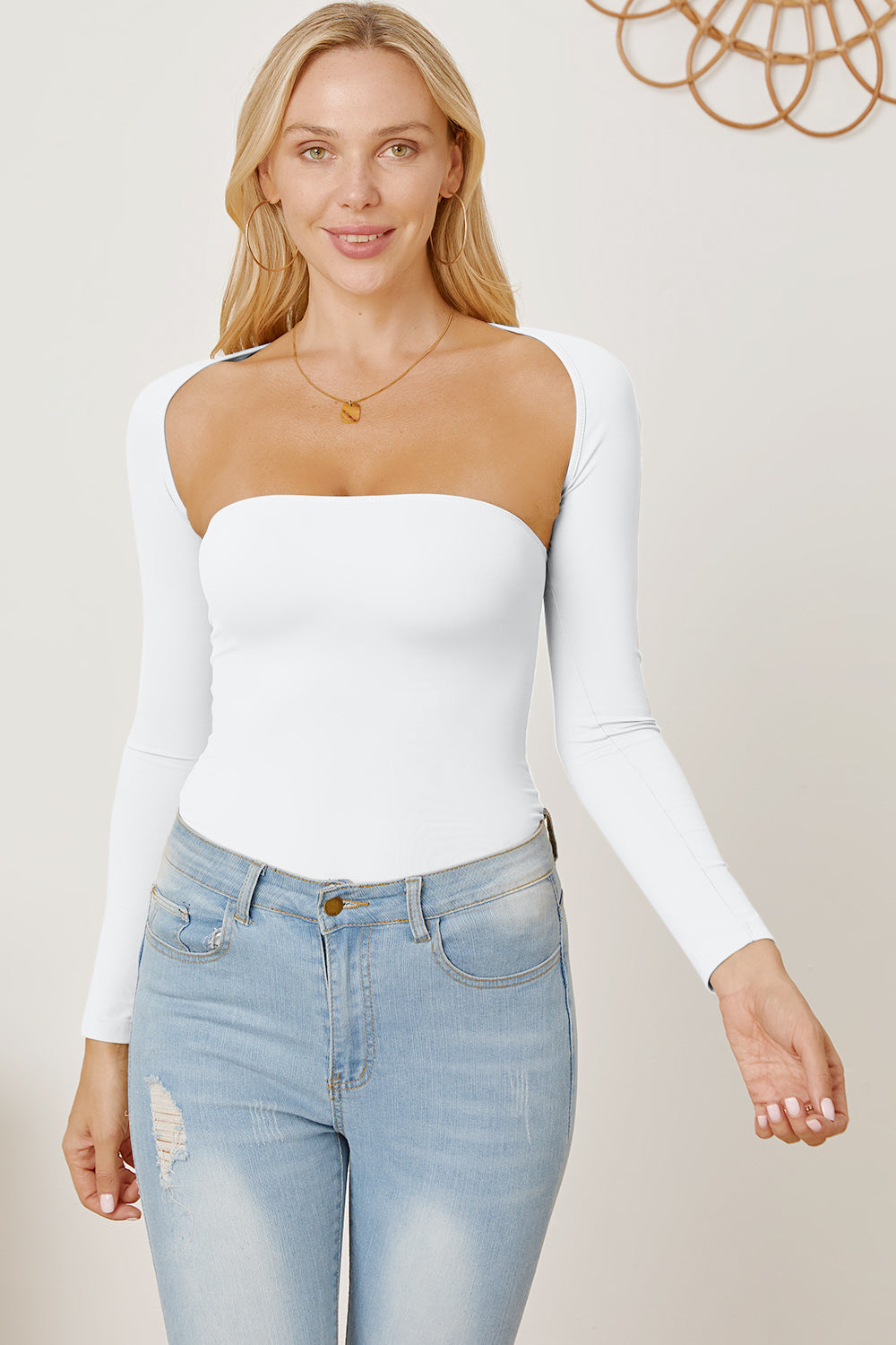 Cutout Raglan Sleeve Bolero and Tube Top