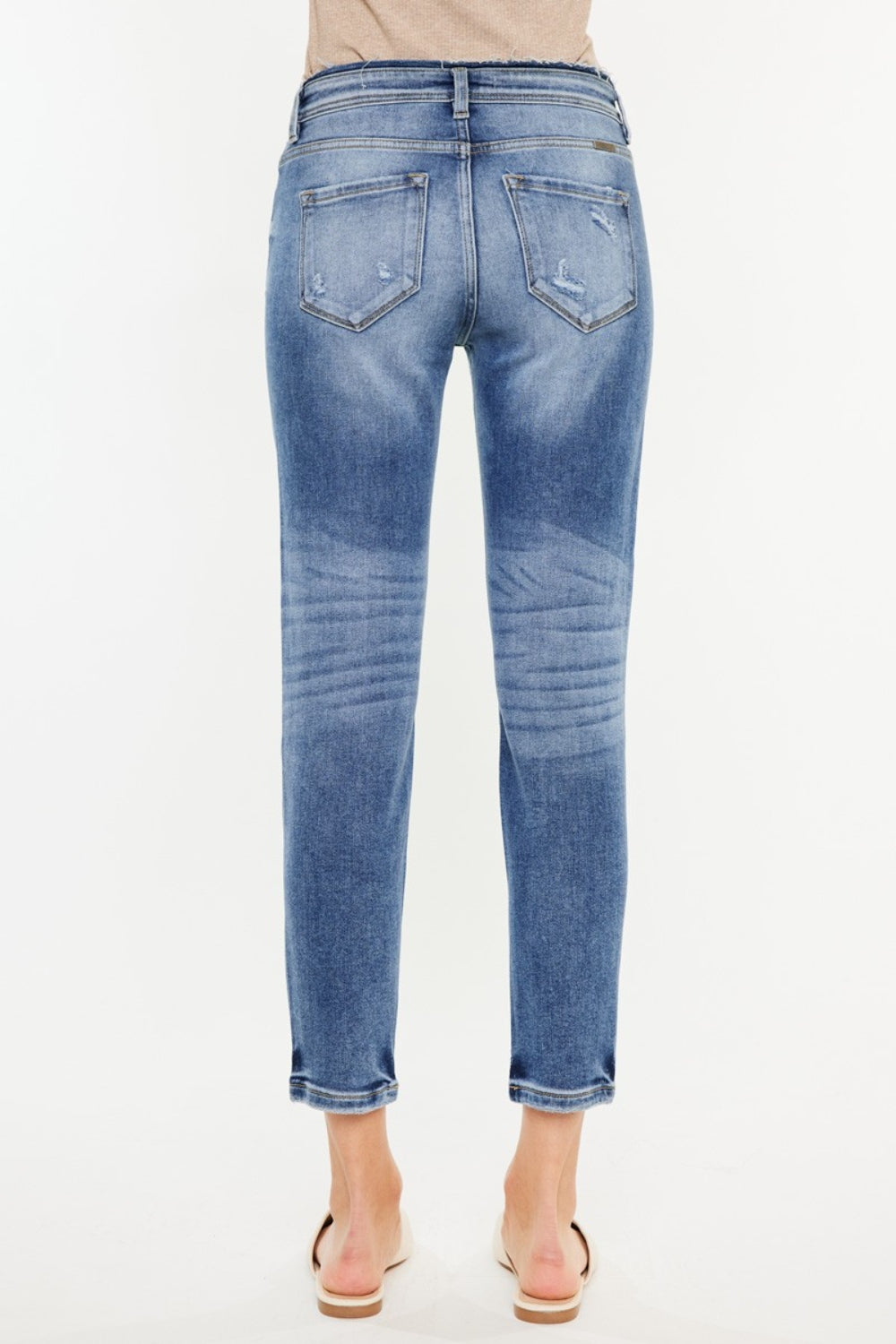 Kancan High Rise Distressed Mom Jeans - FASHIONNOUVELLE