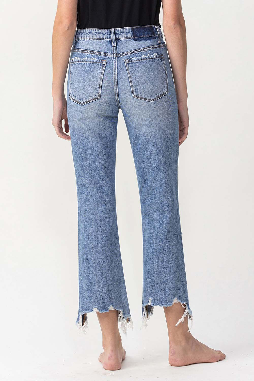 Lovervet High Rise Distressed Straight Jeans - FASHIONNOUVELLE