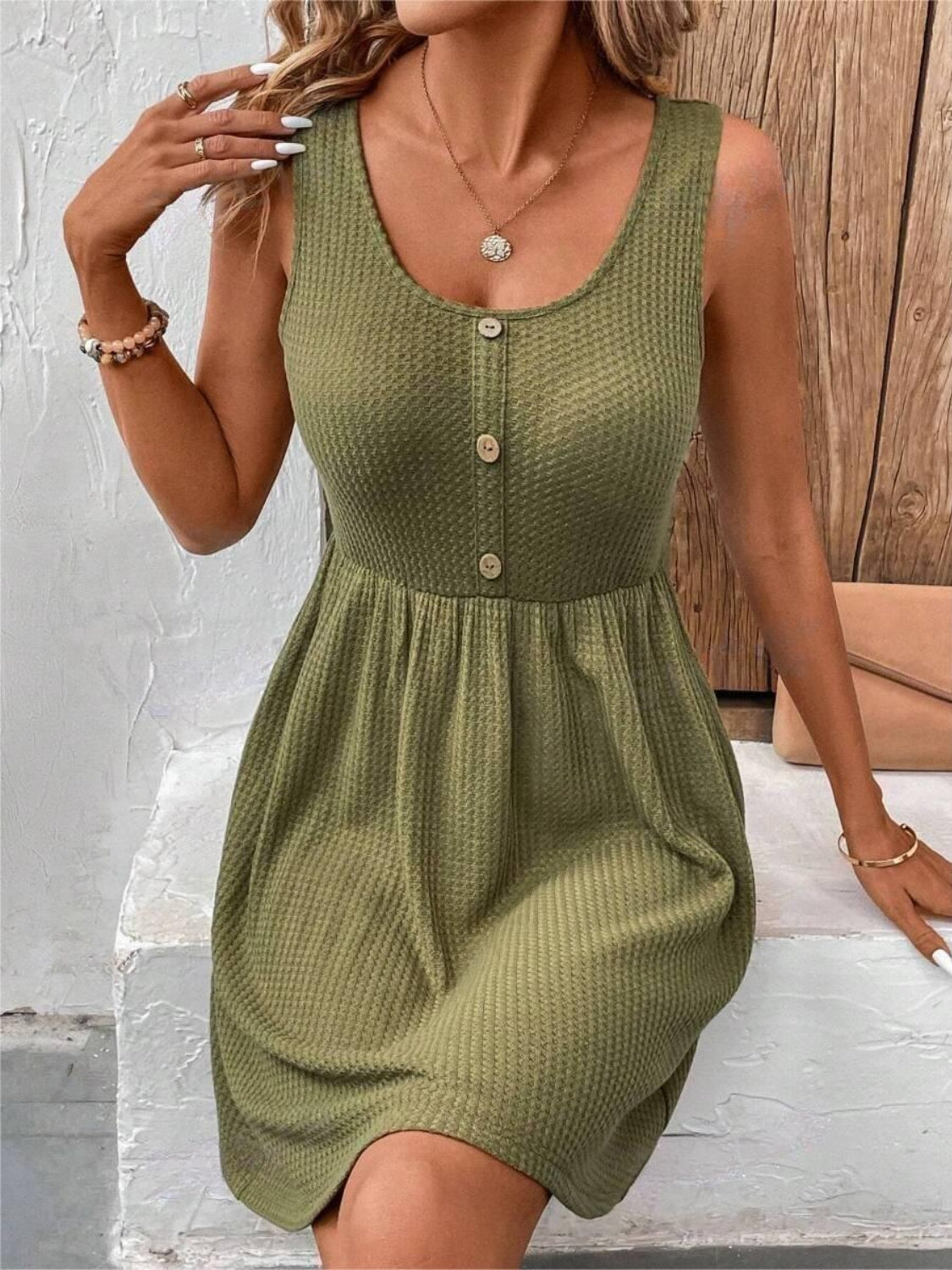 Scoop Neck Wide Strap Mini Tank Dress - FASHIONNOUVELLE