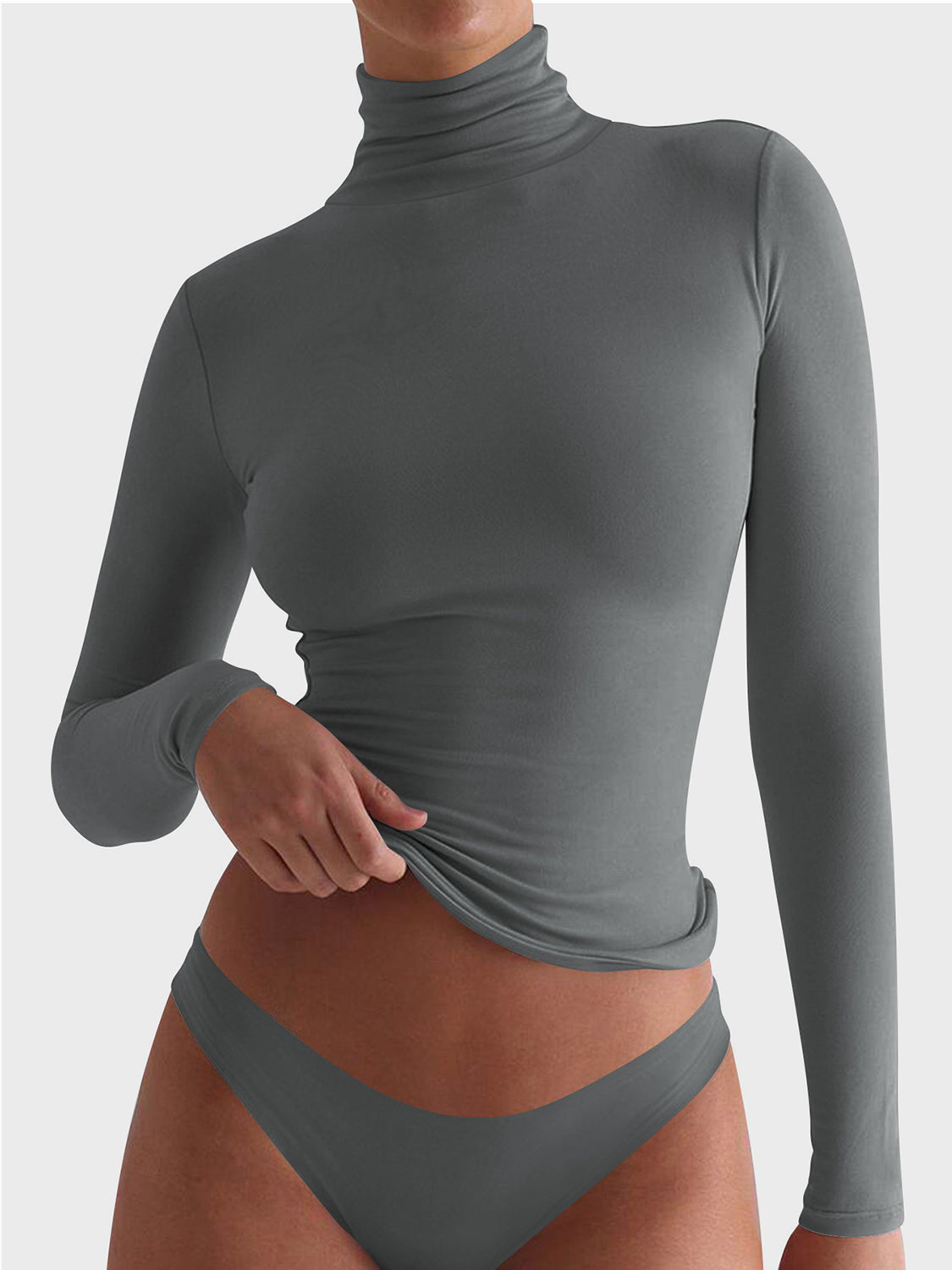 Turtleneck Long Sleeve T-Shirt