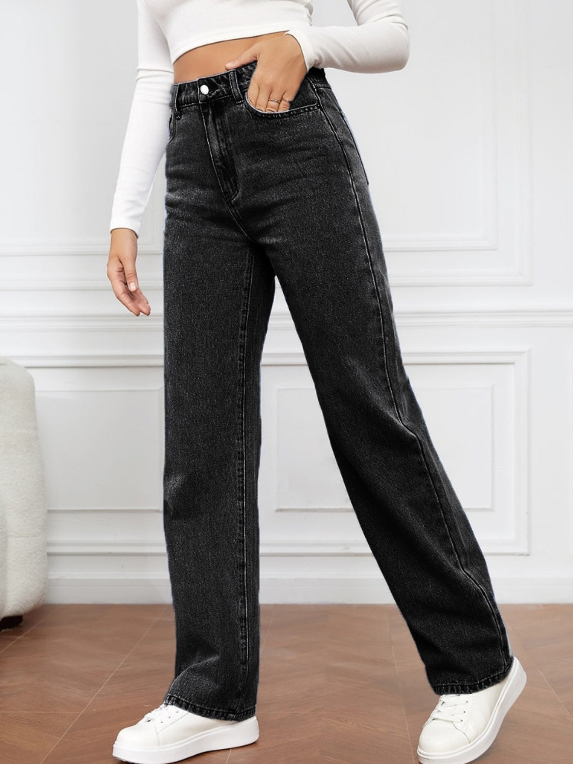 High Waist Straight Jeans - FASHIONNOUVELLE