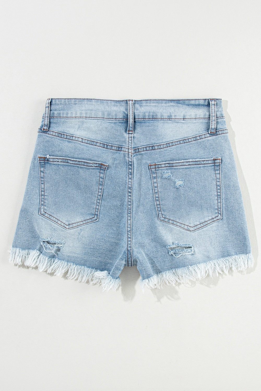 Distressed Raw Hem Denim Shorts - FASHIONNOUVELLE