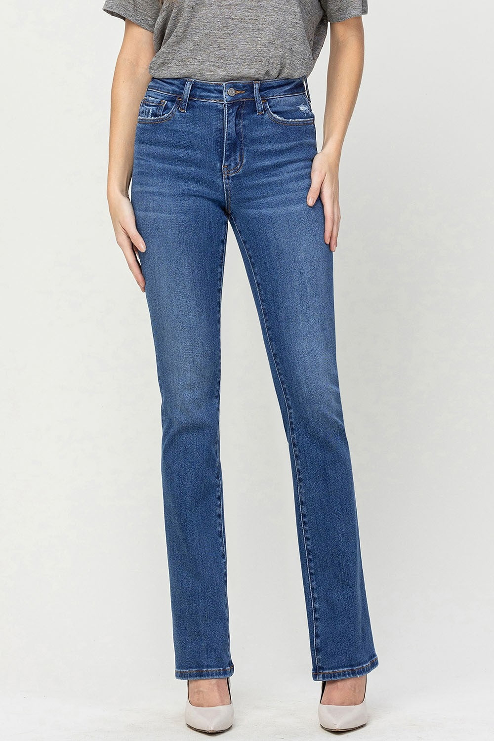 Vervet by Flying Monkey High Waist Bootcut Jeans - FASHIONNOUVELLE