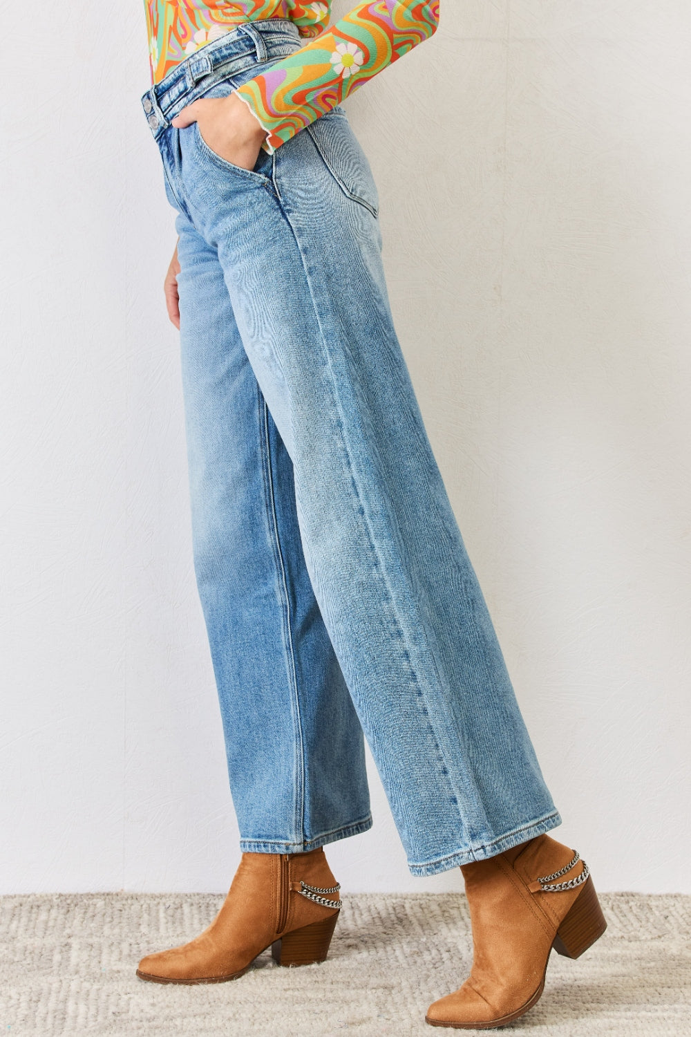 Kancan High Waist Wide Leg Jeans - FASHIONNOUVELLE