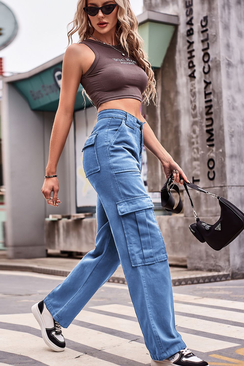 Buttoned High Waist Loose Fit Jeans - FASHIONNOUVELLE