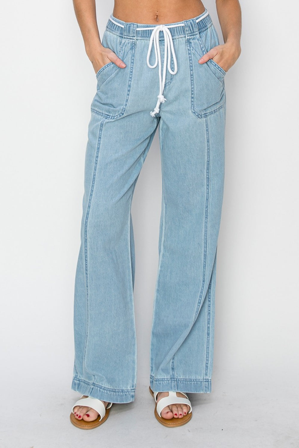 RISEN High Rise Straight Jeans - FASHIONNOUVELLE