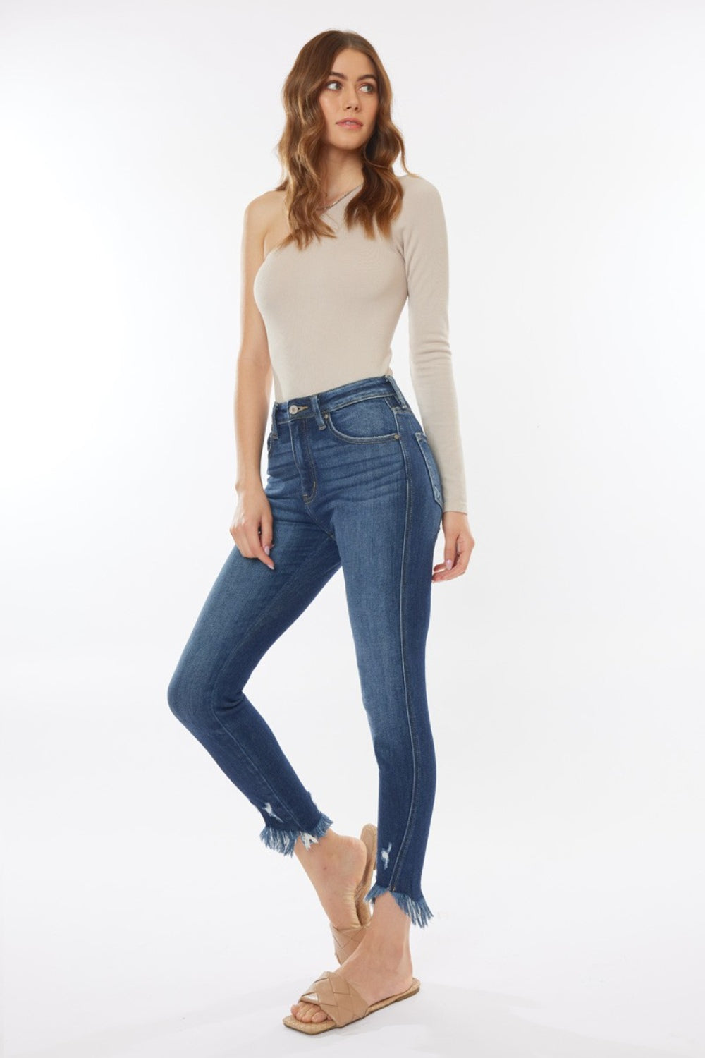 Kancan Raw Hem High Waist Cropped Jeans - FASHIONNOUVELLE