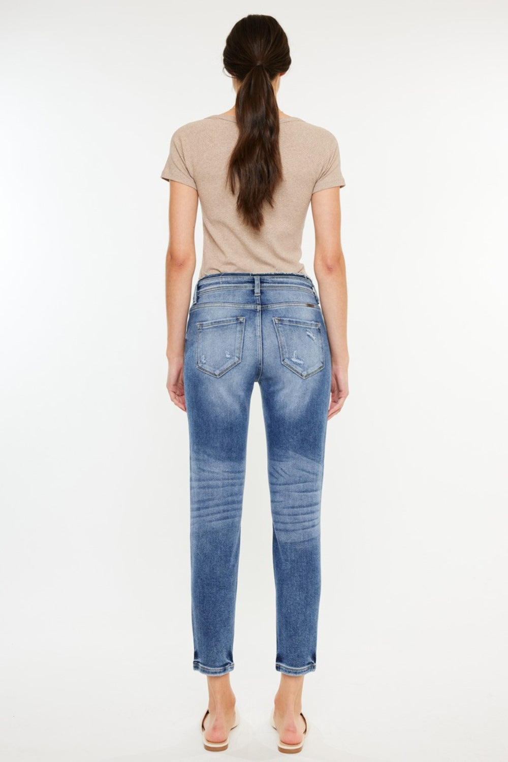 Kancan High Rise Distressed Mom Jeans - FASHIONNOUVELLE