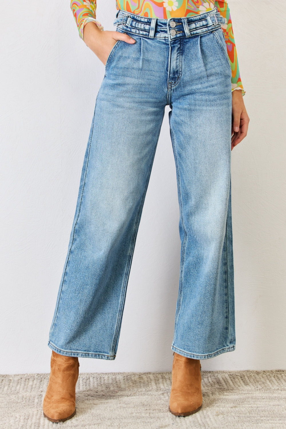 Kancan High Waist Wide Leg Jeans - FASHIONNOUVELLE