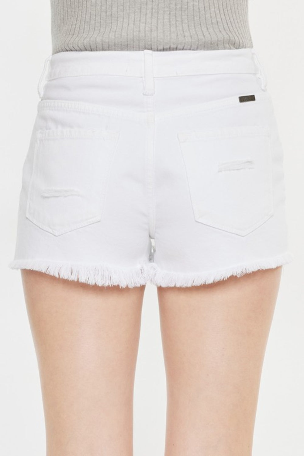 Kancan Raw Hem Distressed Denim Shorts - FASHIONNOUVELLE