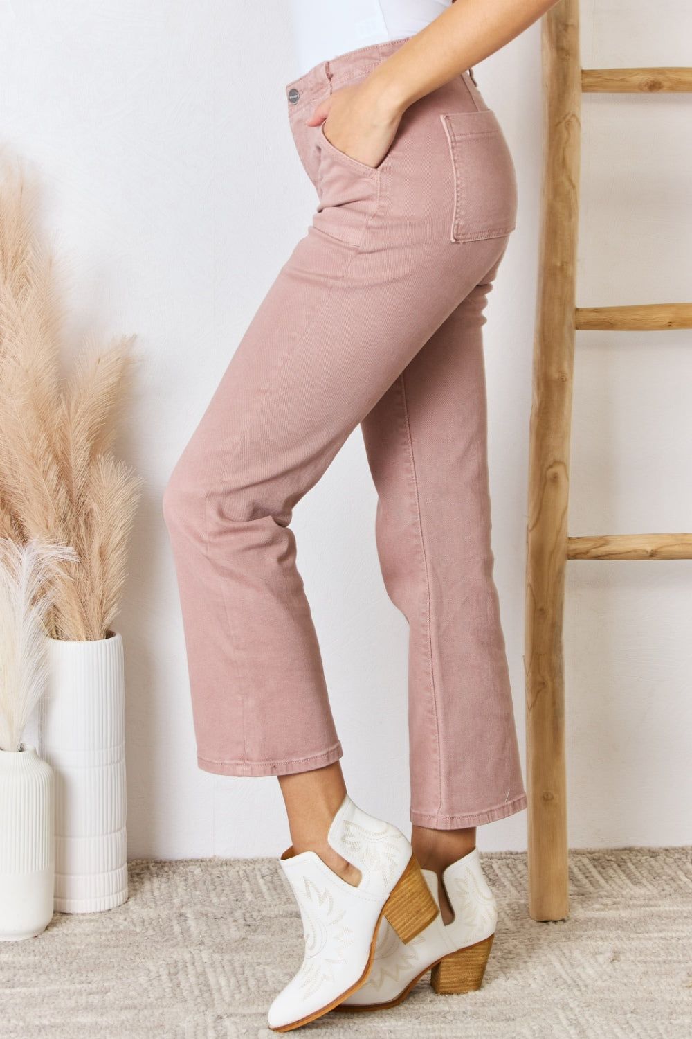 RISEN Full Size High Rise Ankle Flare Jeans - FASHIONNOUVELLE