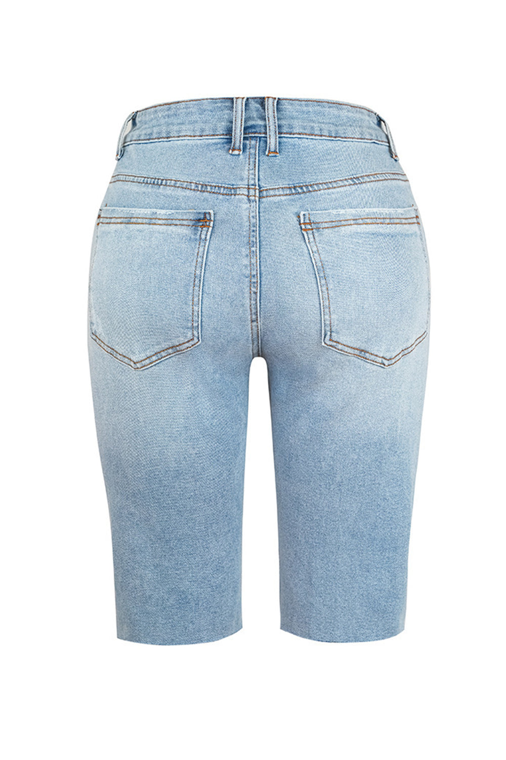 Distressed Pocketed Denim Shorts - FASHIONNOUVELLE