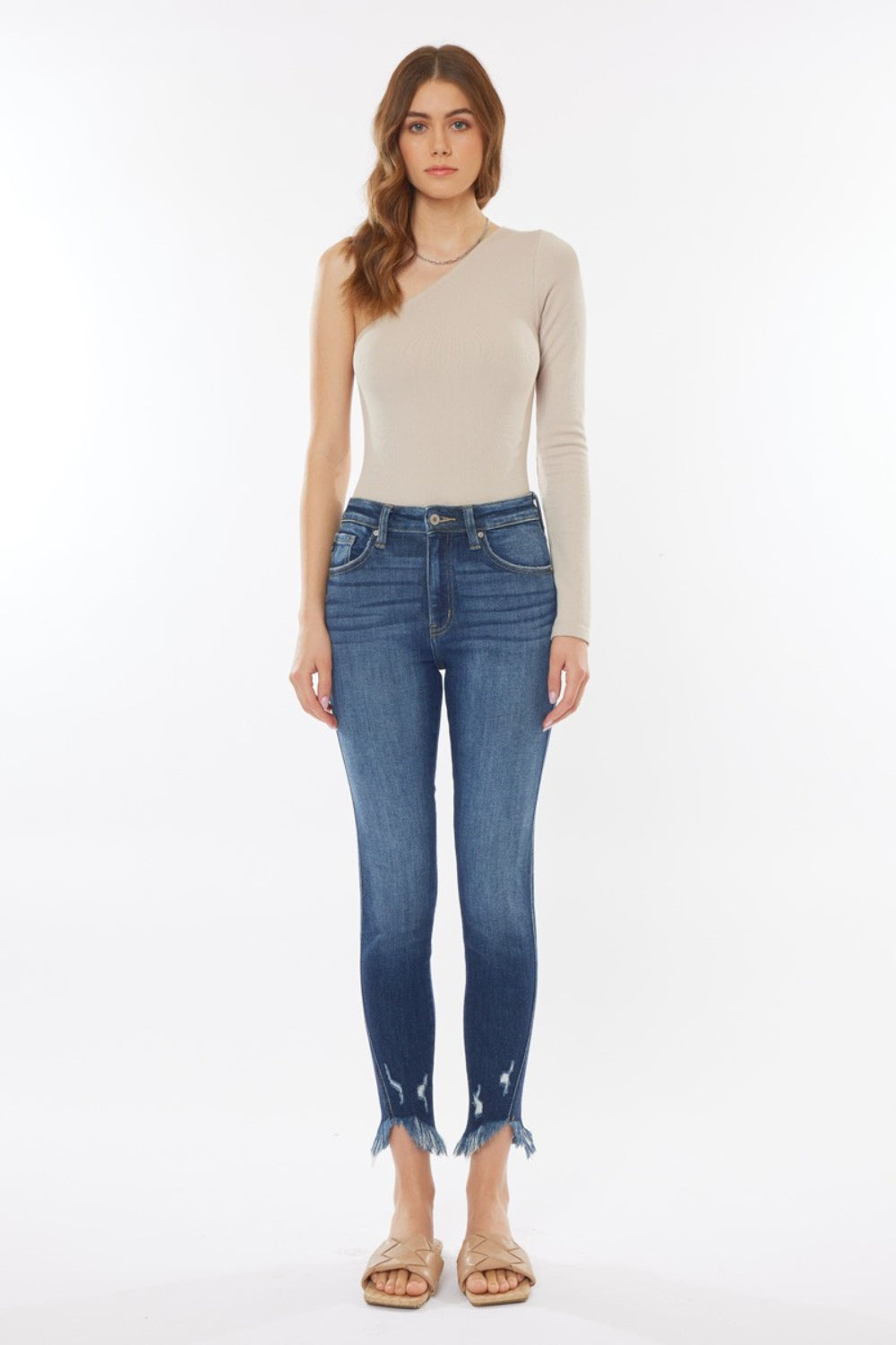 Kancan Raw Hem High Waist Cropped Jeans - FASHIONNOUVELLE