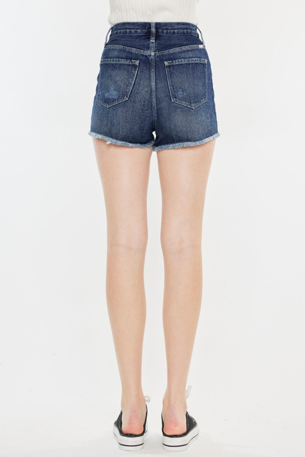 Kancan Raw Hem Button Fly Denim Shorts - FASHIONNOUVELLE