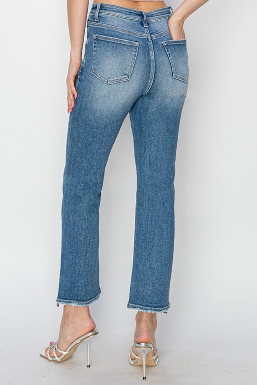 RISEN High Rise Slim Straight Jeans - FASHIONNOUVELLE