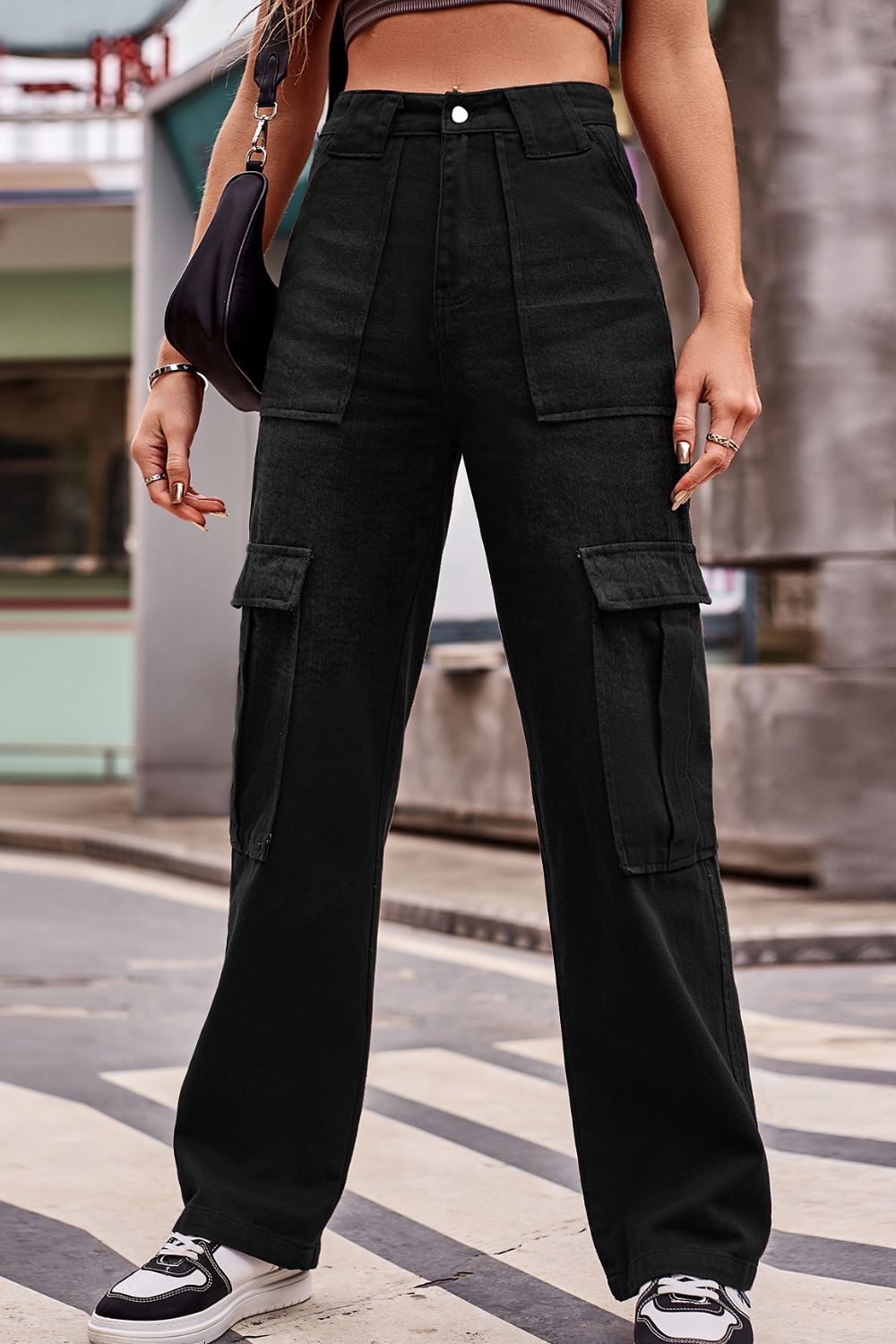 Buttoned High Waist Loose Fit Jeans - FASHIONNOUVELLE