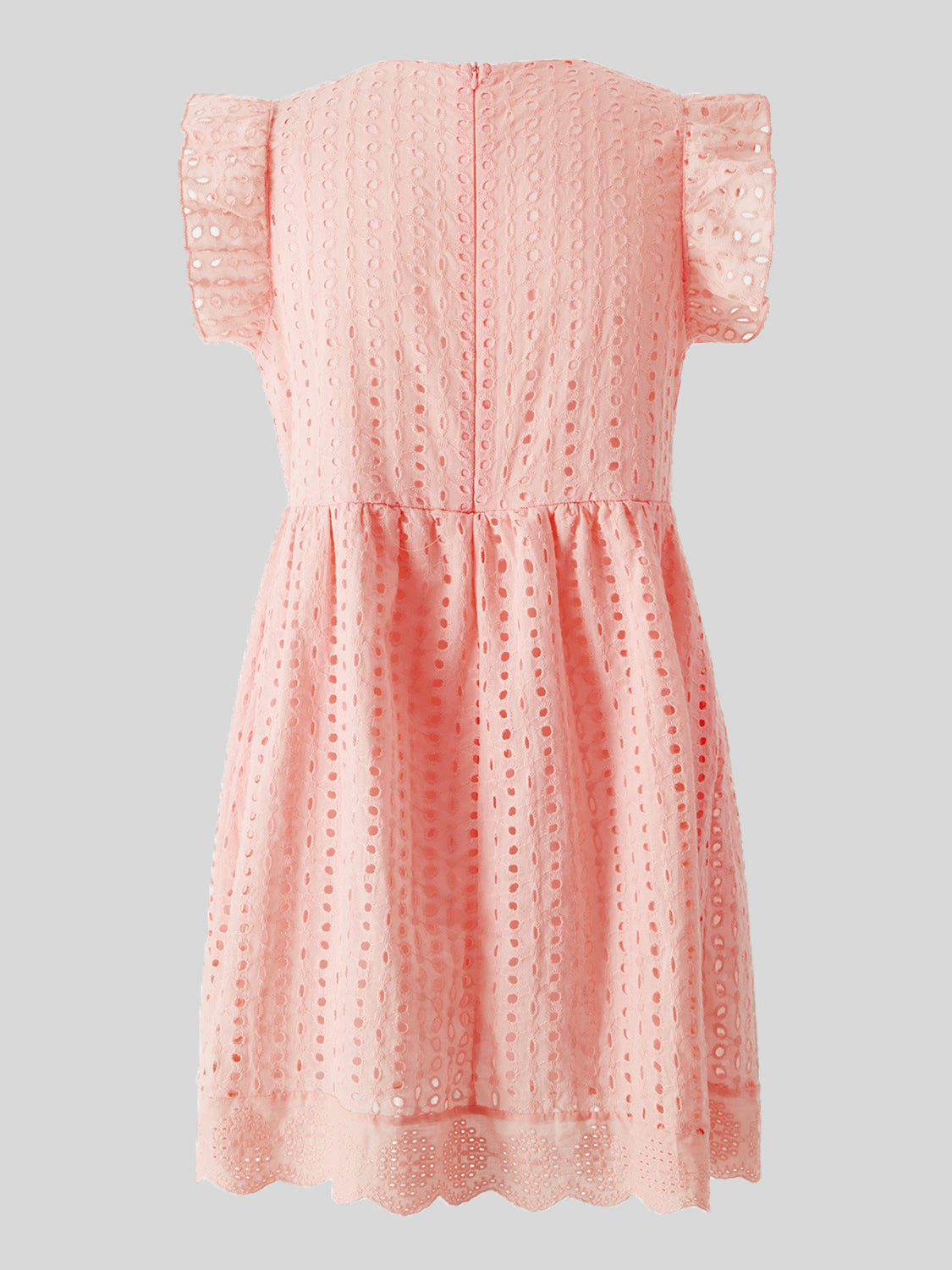 Ruffled Eyelet Cap Sleeve Mini Dress - FASHIONNOUVELLE