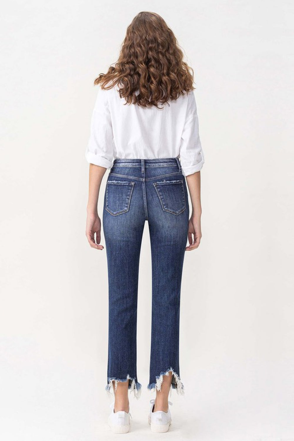 Lovervet Jackie Full Size High Rise Crop Straight Leg Jeans - FASHIONNOUVELLE