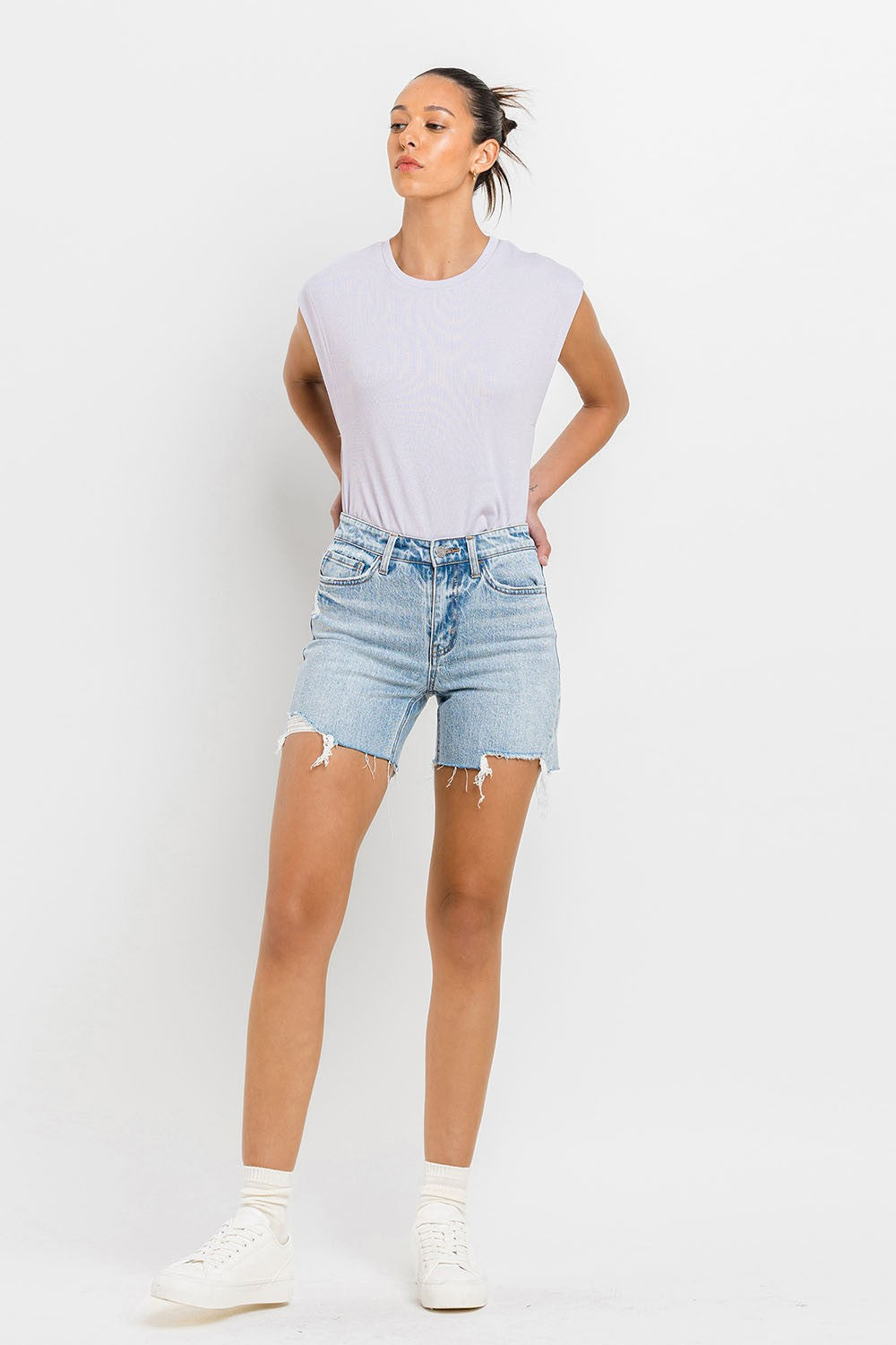 Vervet by Flying Monkey High Rise Denim Shorts - FASHIONNOUVELLE