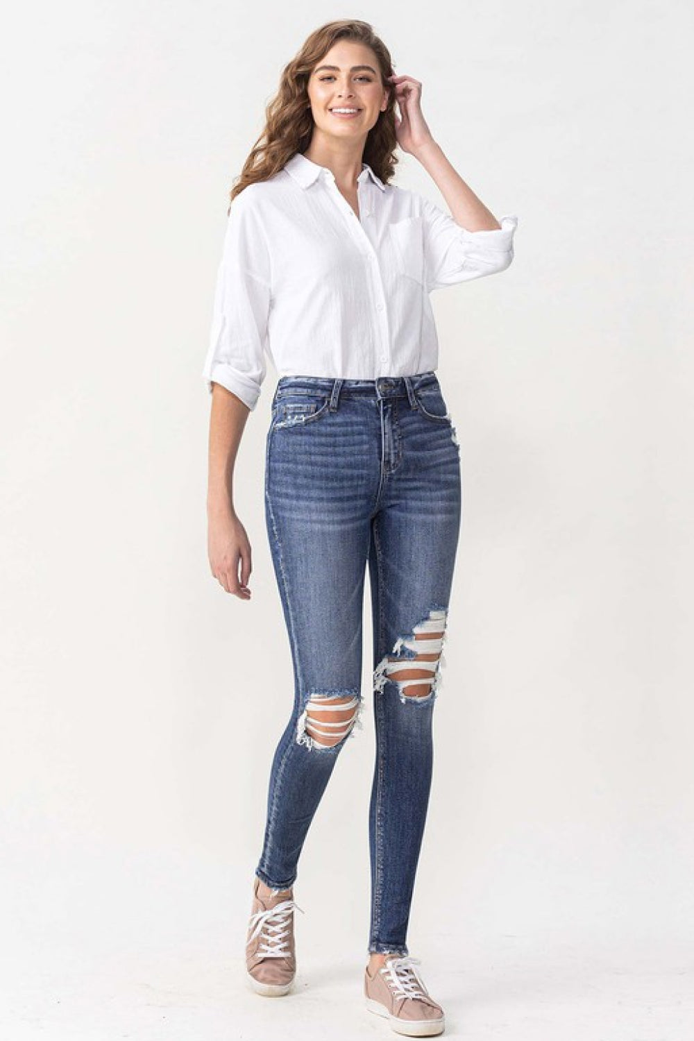 Lovervet Hayden Full Size High Rise Skinny - FASHIONNOUVELLE