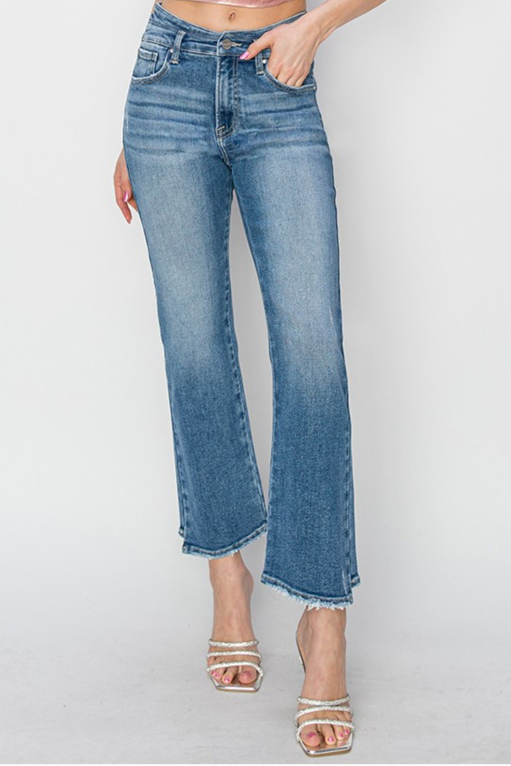 RISEN High Rise Slim Straight Jeans - FASHIONNOUVELLE